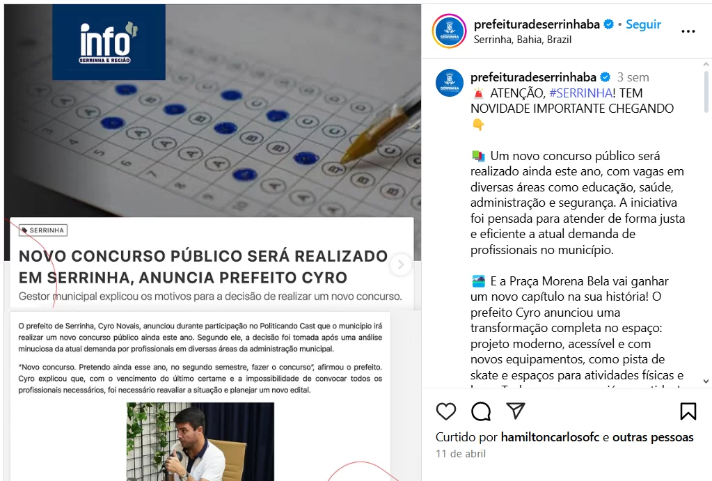 CONCURSO PREFEITURA DE SERRINHA/BA