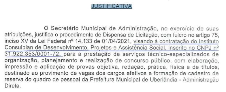 CONCURSO PREFEITURA DE UBERLÂNDIA/MG