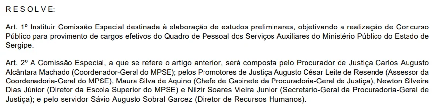 MPSE: Comissão Organizadora definida
