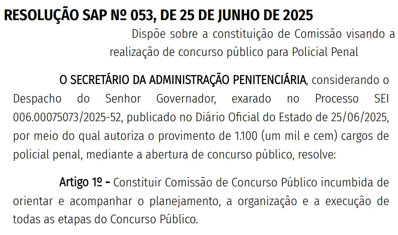 CONCURSO POLÍCIA PENAL SP