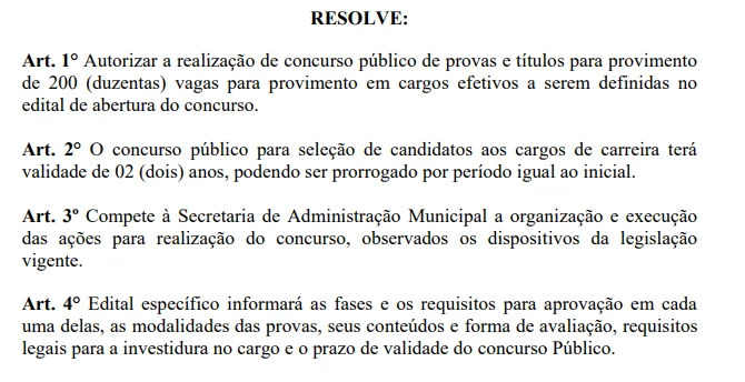 CONCURSO PREFEITURA DE ARAÇÁS/BA